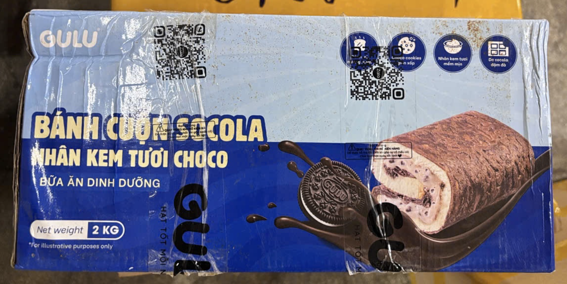 Thùng bánh cuộn socola Choco 2kg